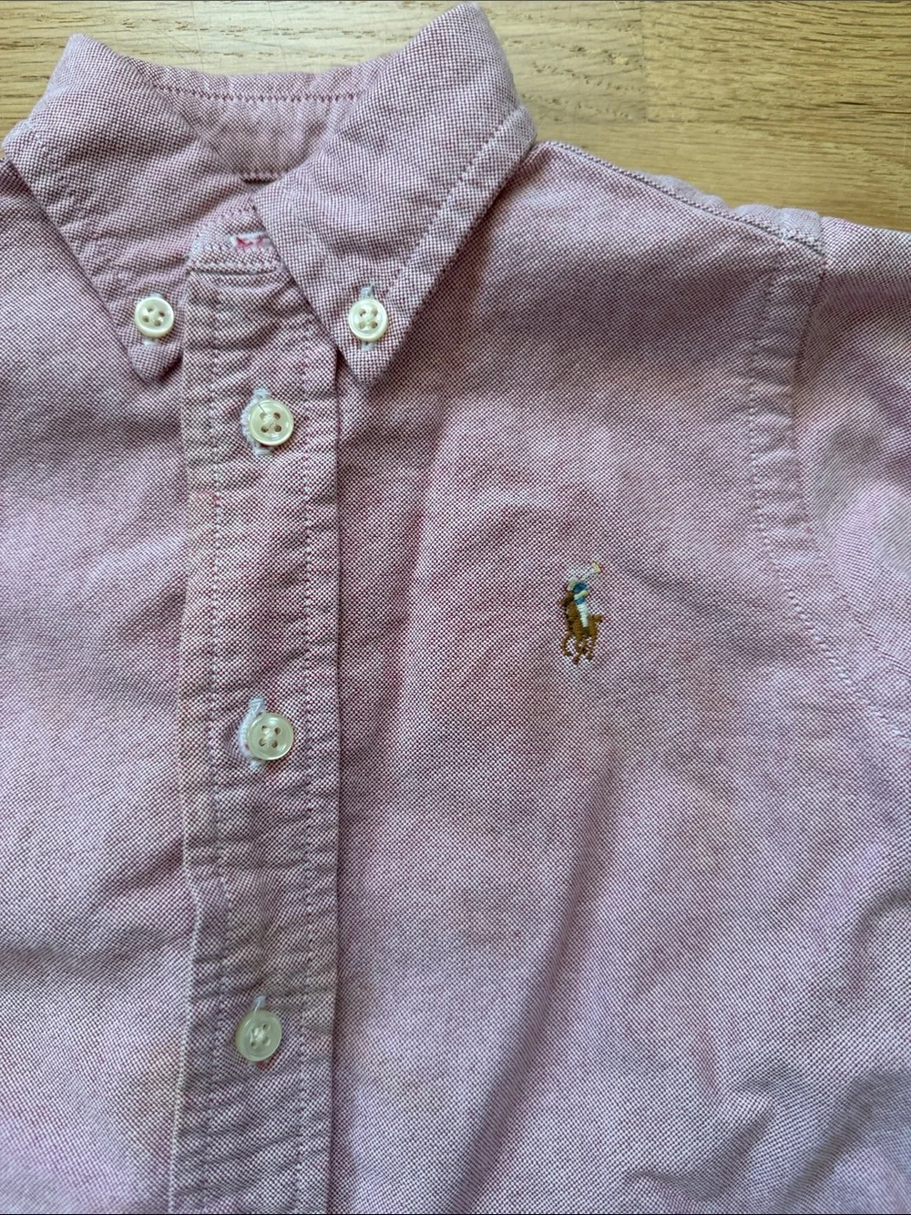 Ralph Lauren Boys Pink Oxford Button-Down Shirt sz 12 mos